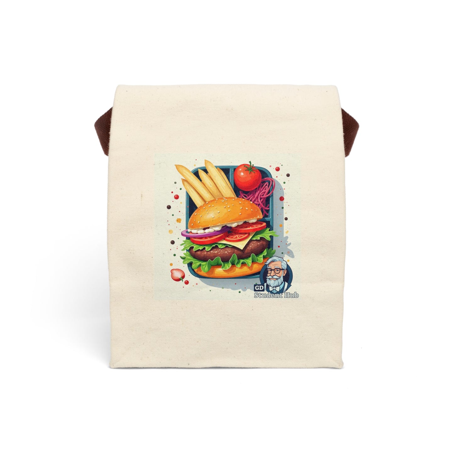 Retro Vibes: Canvas Lunch Bag with Strap