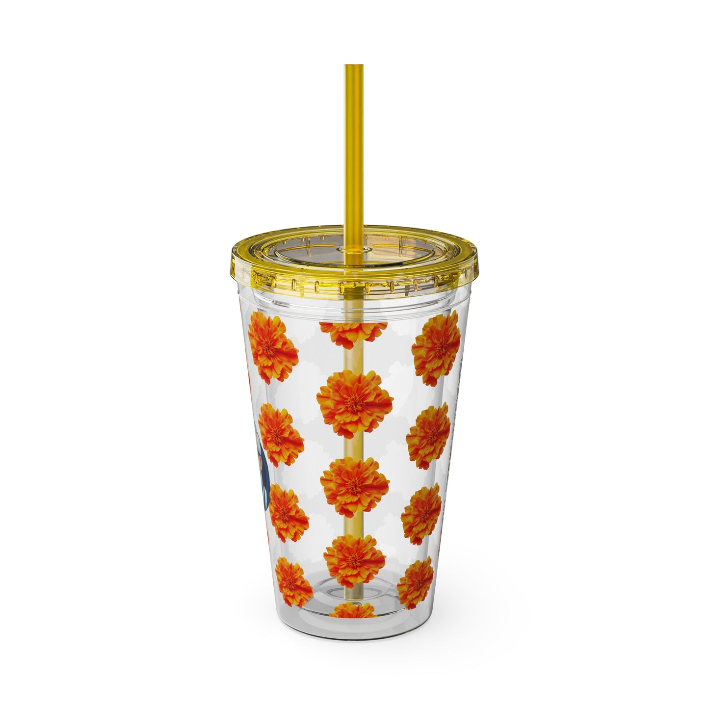 Aesthetic Insulated Tumbler with Straw – 16oz Travel Cup for Trendy Sipping