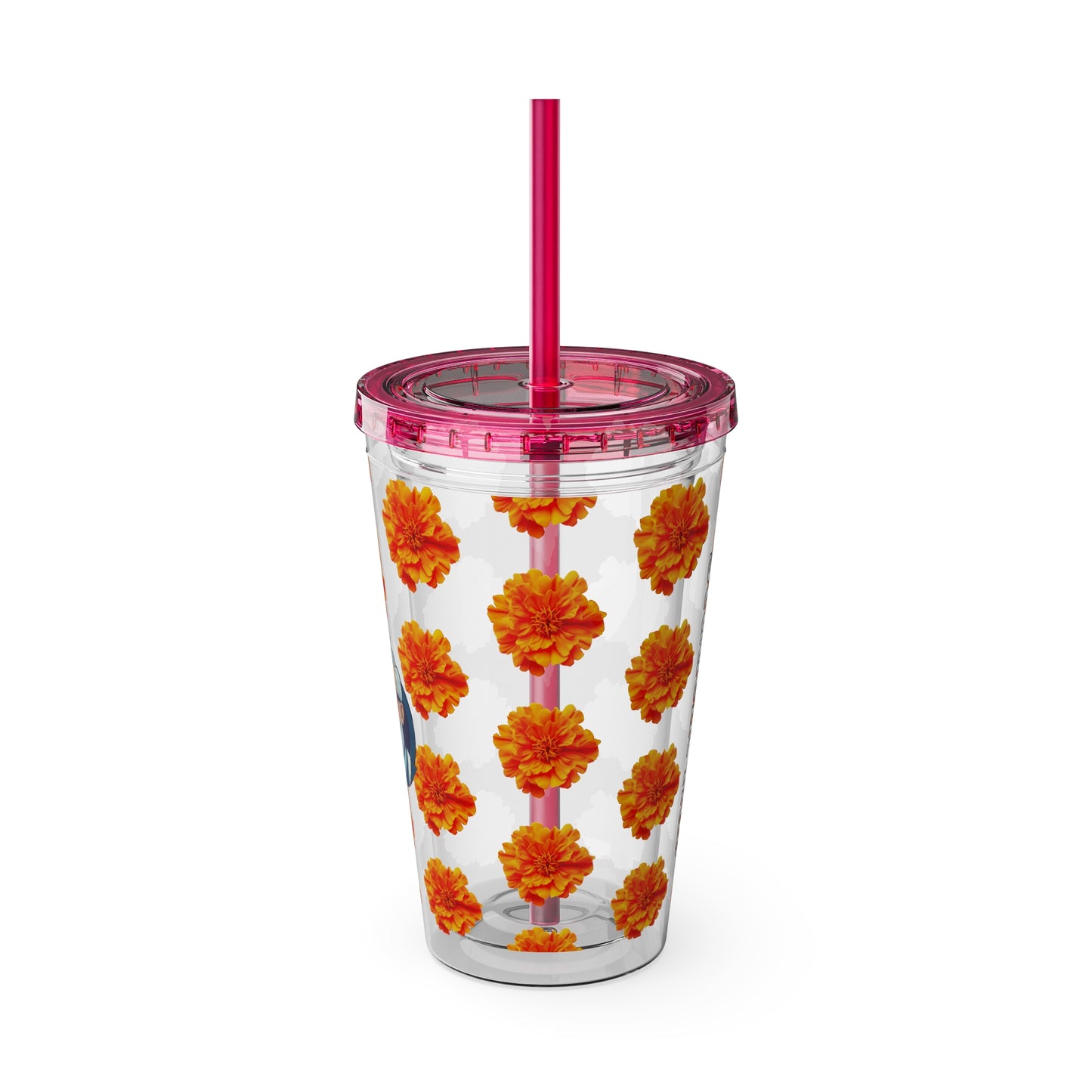 Aesthetic Insulated Tumbler with Straw – 16oz Travel Cup for Trendy Sipping