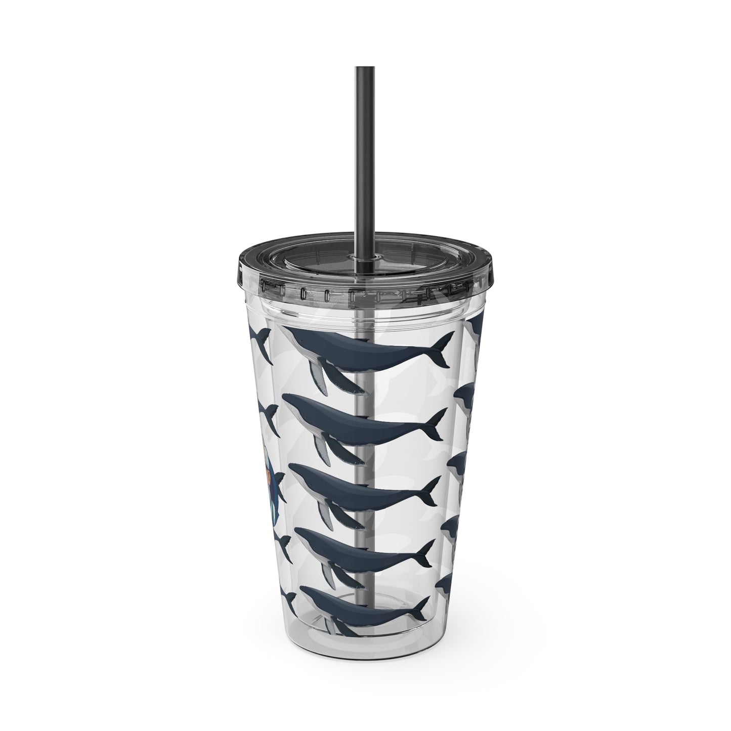 Aesthetic Insulated Tumbler with Straw – 16oz Travel Cup for Trendy Sipping