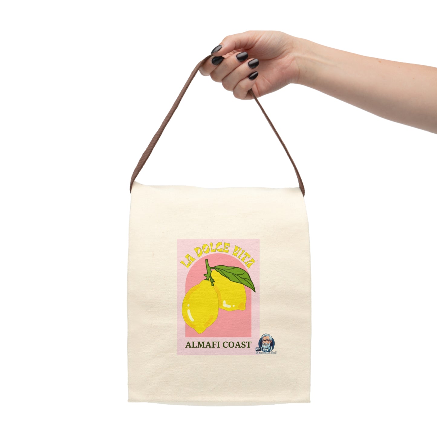 Retro Vibes: Canvas Lunch Bag with Strap