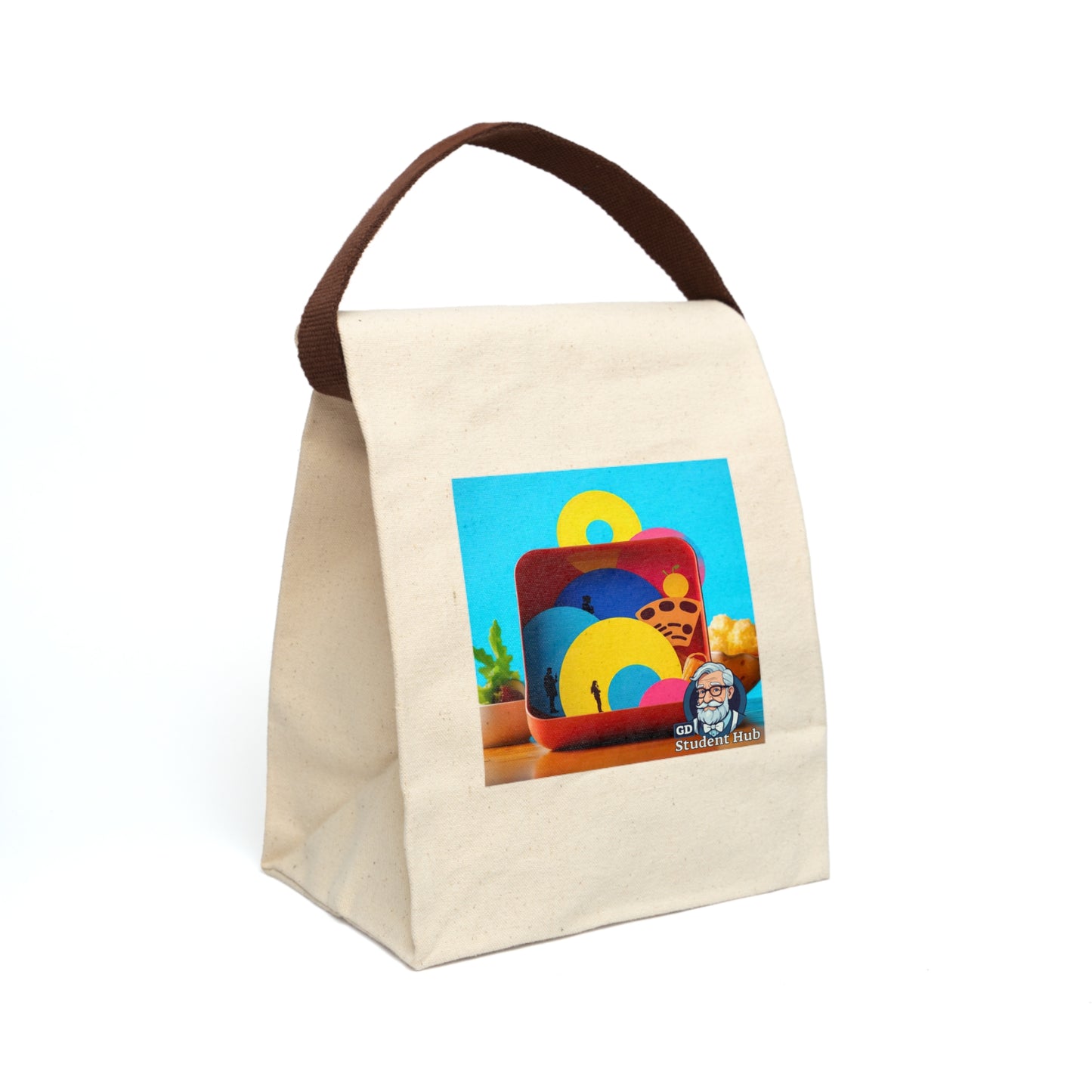 Retro Vibes: Canvas Lunch Bag with Strap