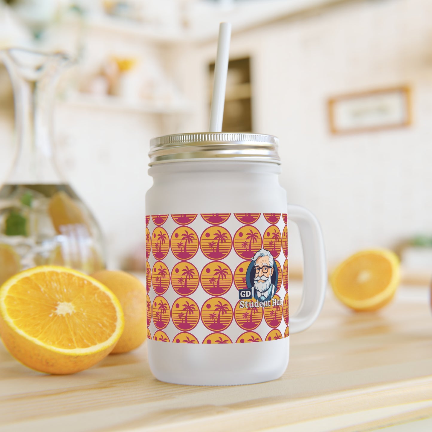Chill Sips: Custom Frosted Mason Jar (12oz)