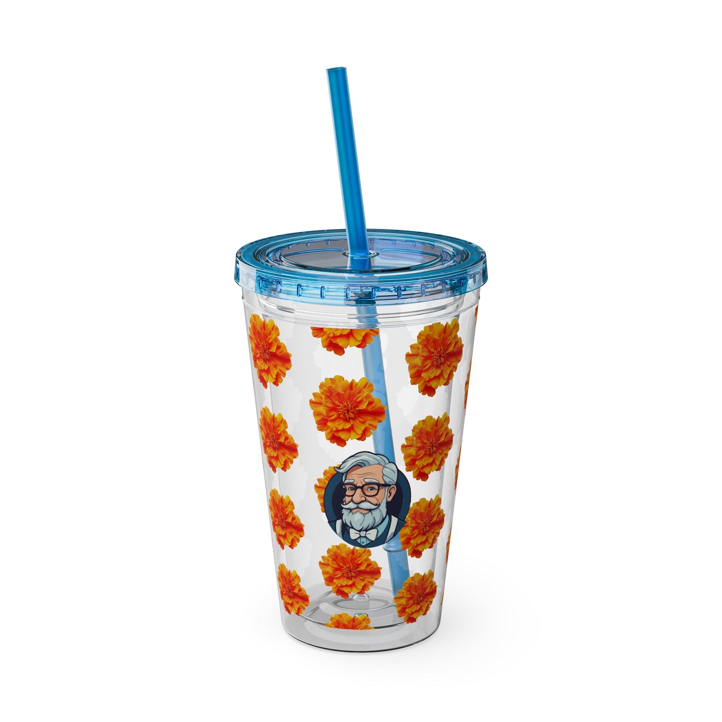 Aesthetic Insulated Tumbler with Straw – 16oz Travel Cup for Trendy Sipping