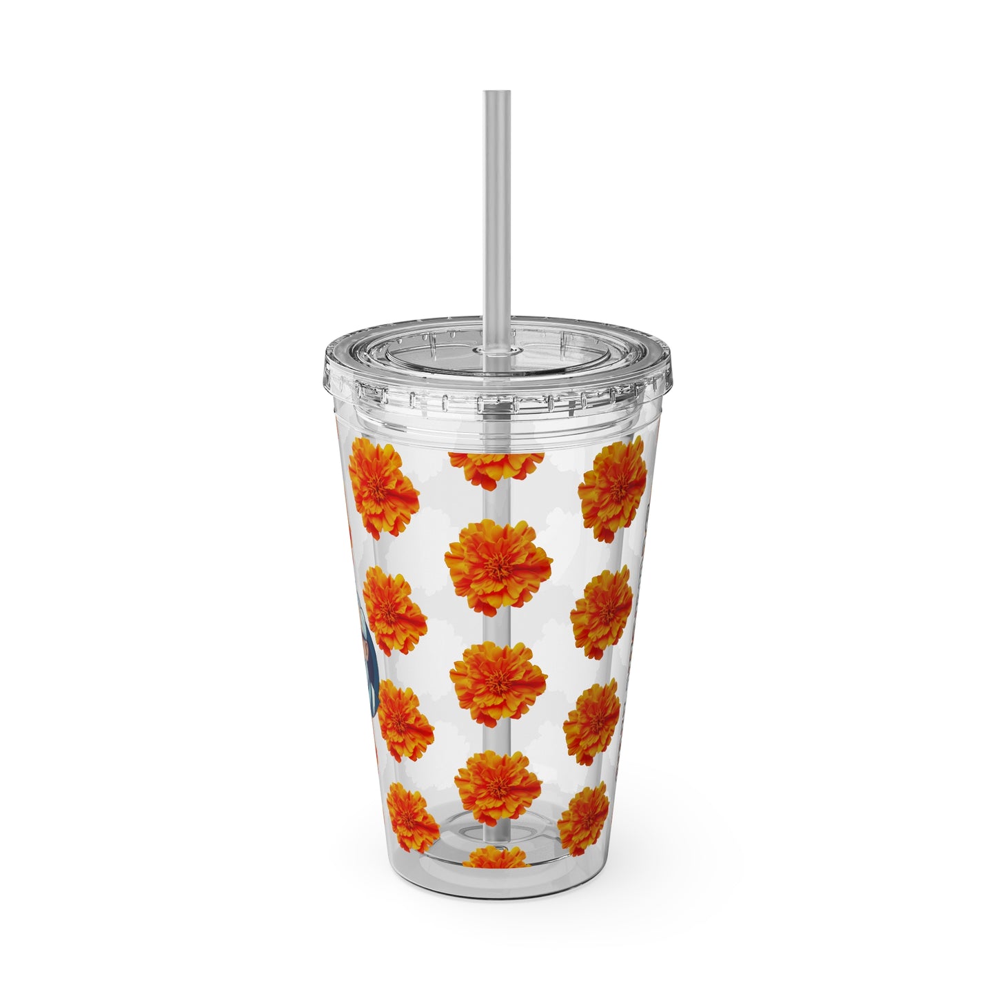 Aesthetic Insulated Tumbler with Straw – 16oz Travel Cup for Trendy Sipping