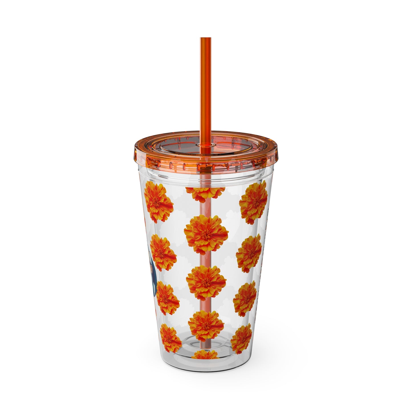Aesthetic Insulated Tumbler with Straw – 16oz Travel Cup for Trendy Sipping