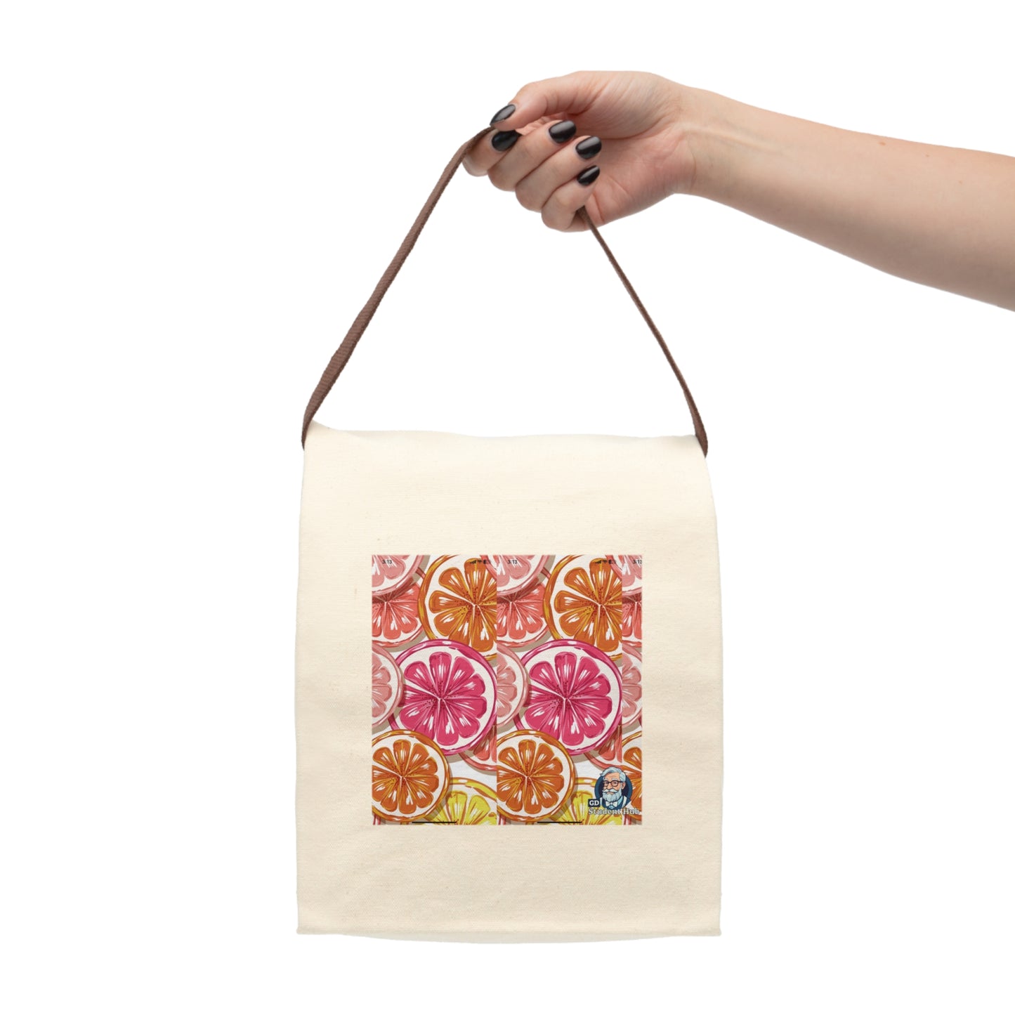 Retro Vibes: Canvas Lunch Bag with Strap