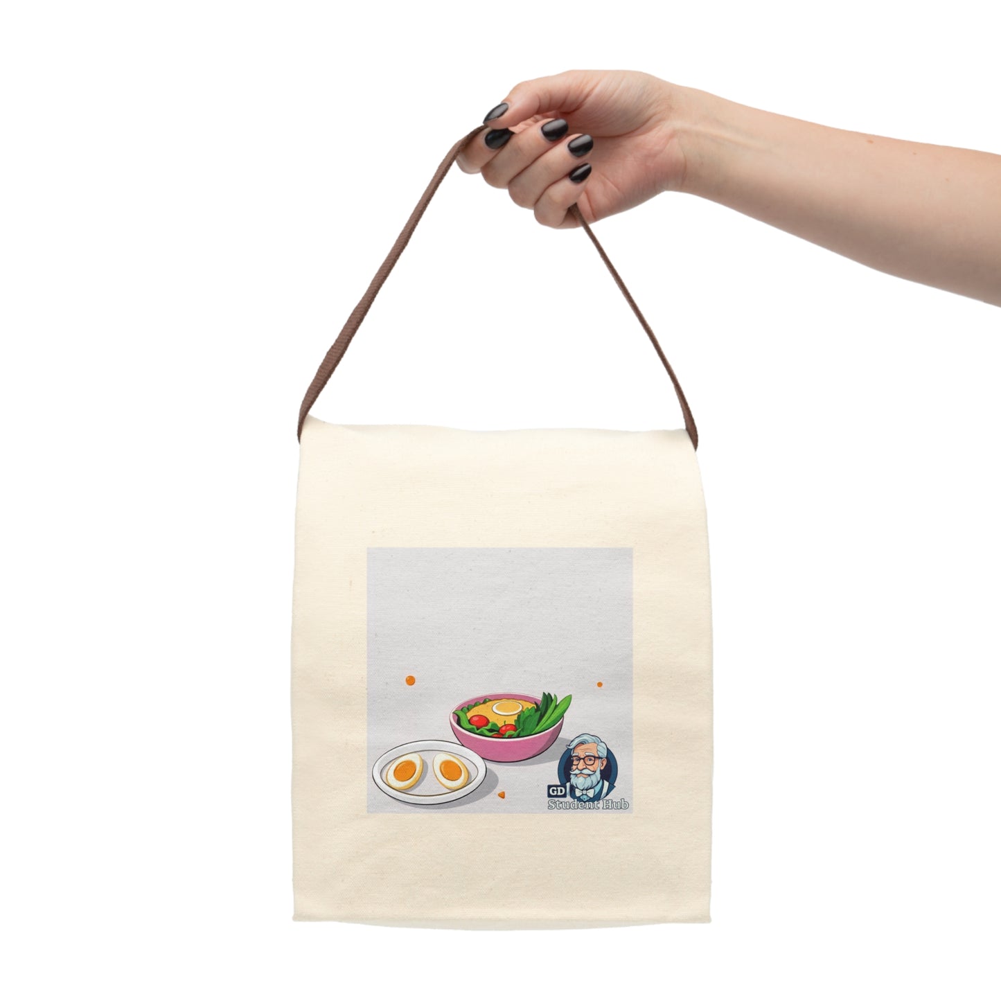 Retro Vibes: Canvas Lunch Bag with Strap