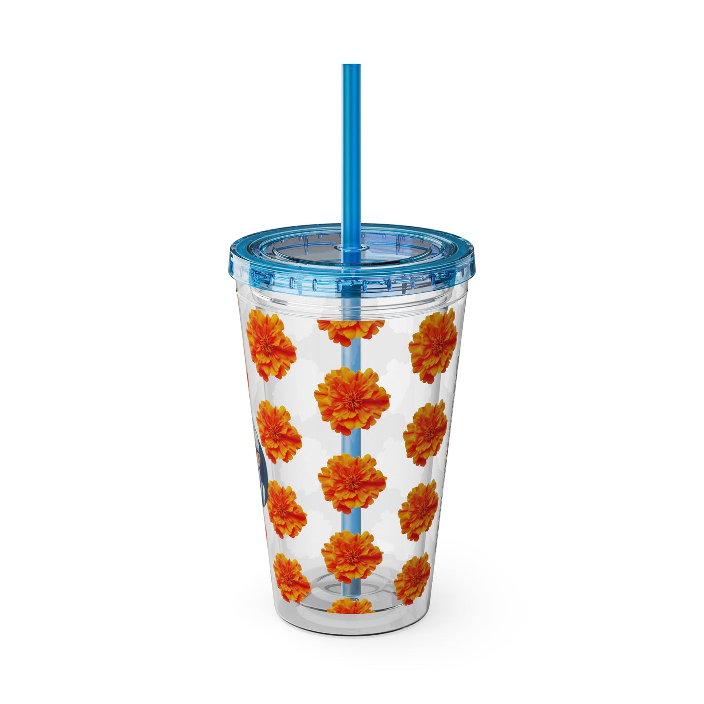 Aesthetic Insulated Tumbler with Straw – 16oz Travel Cup for Trendy Sipping