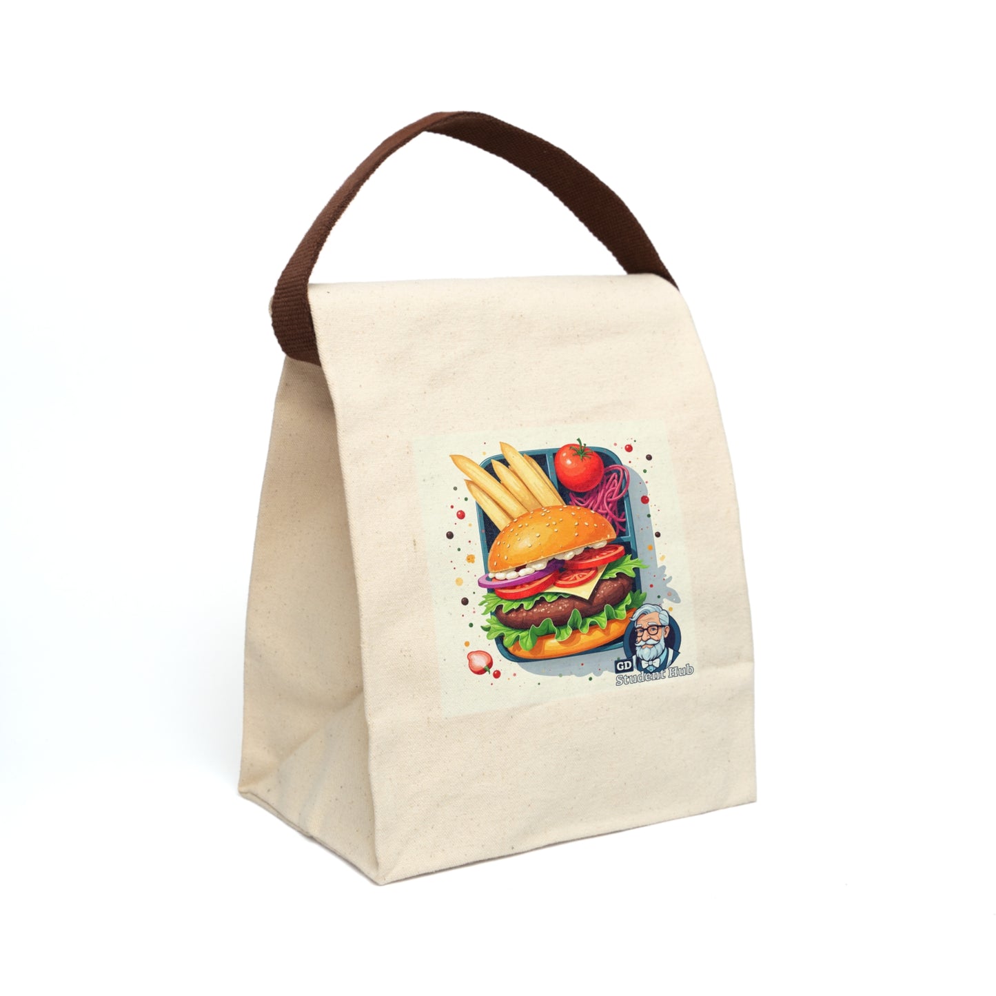 Retro Vibes: Canvas Lunch Bag with Strap