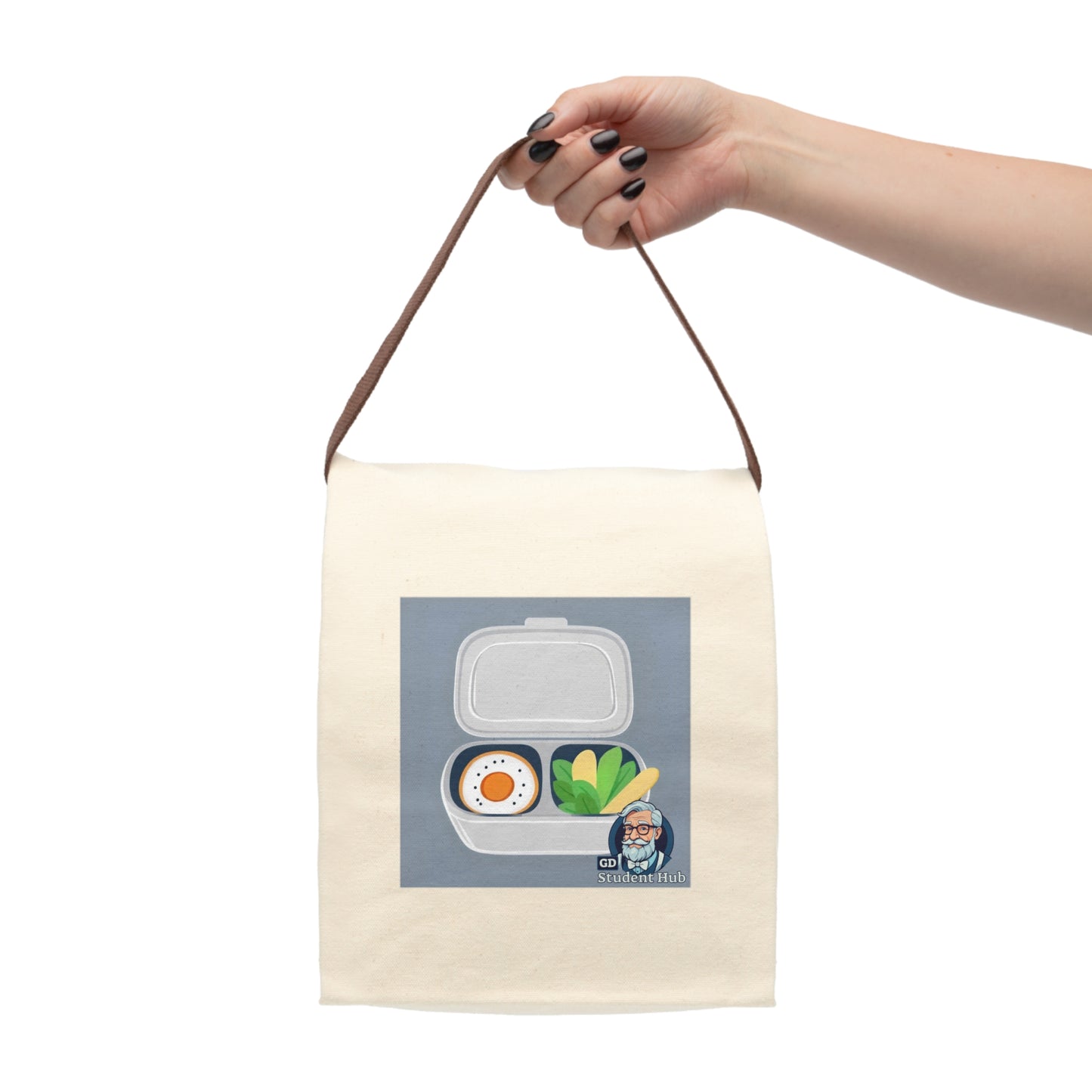 Retro Vibes: Canvas Lunch Bag with Strap