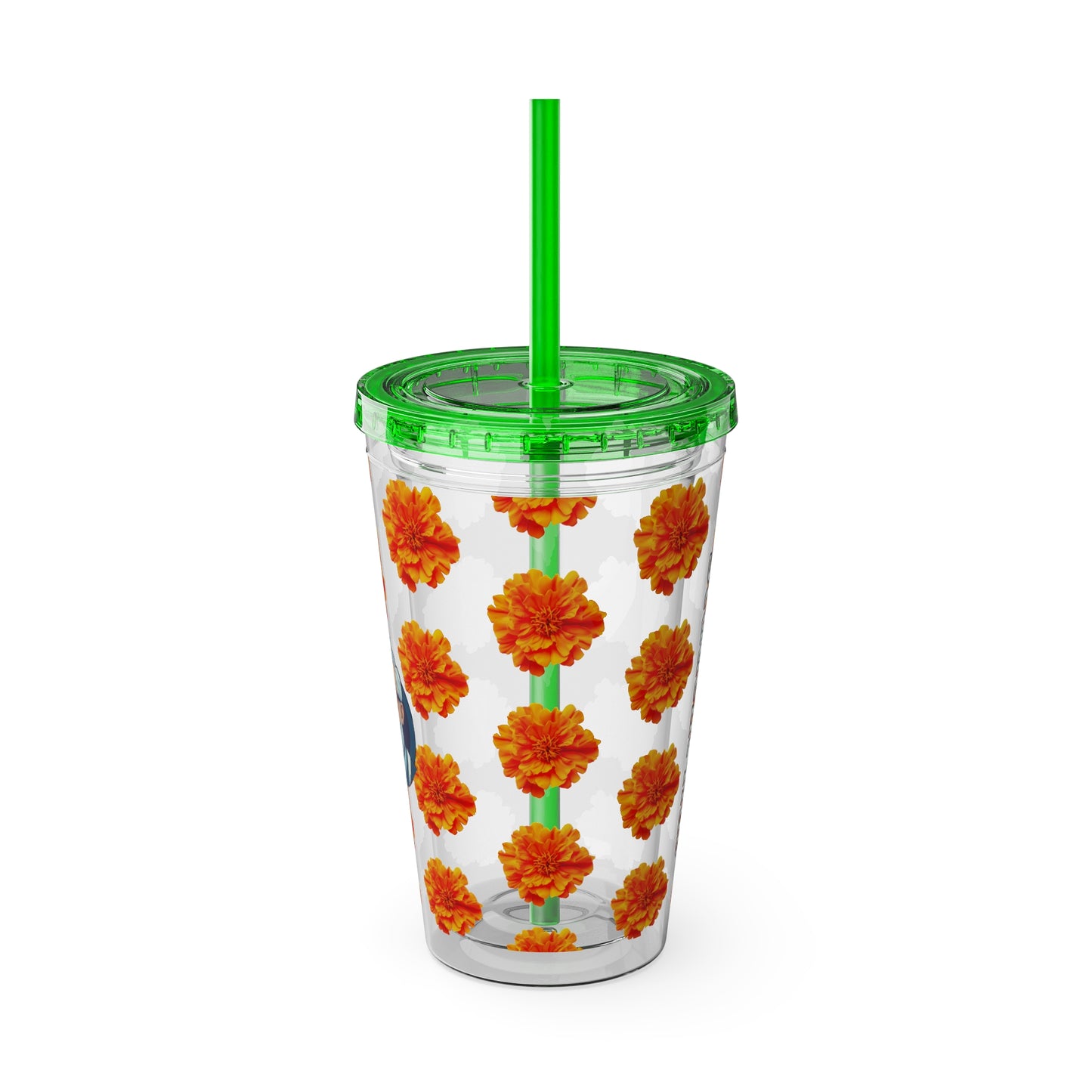 Aesthetic Insulated Tumbler with Straw – 16oz Travel Cup for Trendy Sipping