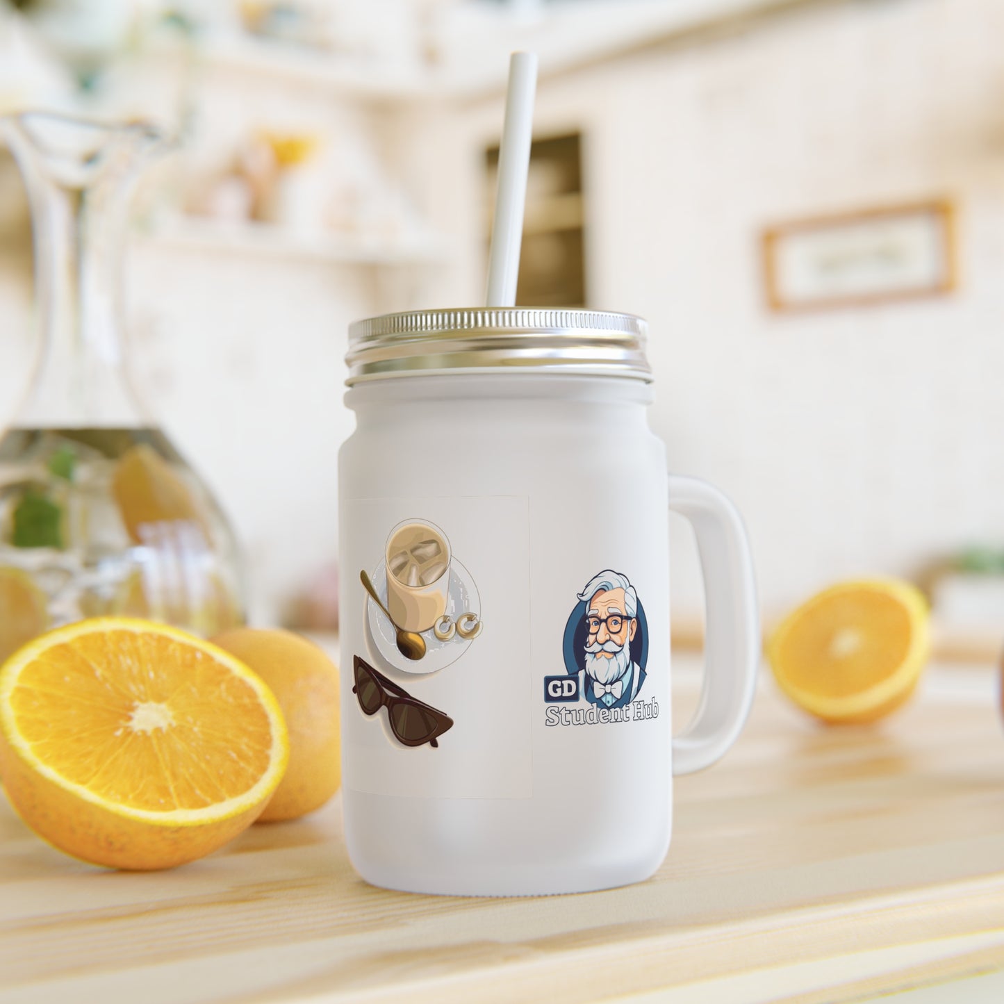 Chill Sips: Custom Frosted Mason Jar (12oz)