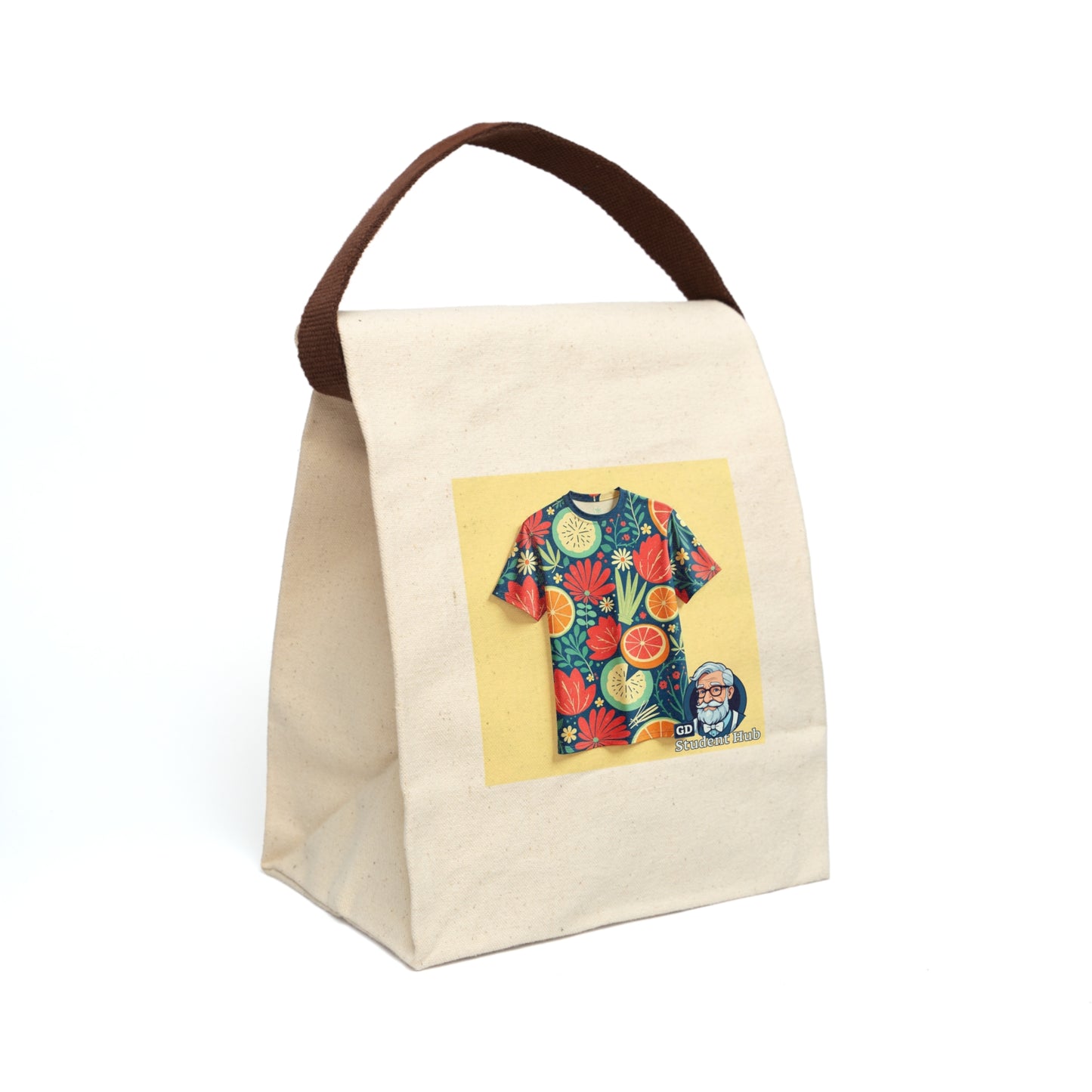 Retro Vibes: Canvas Lunch Bag with Strap