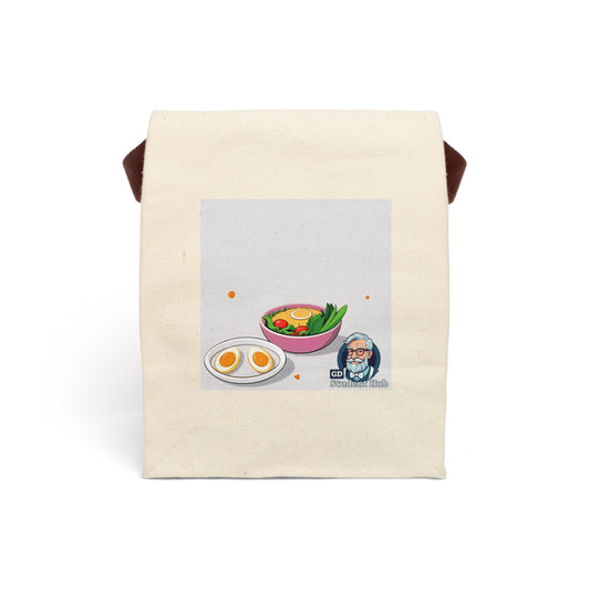 Retro Vibes: Canvas Lunch Bag with Strap