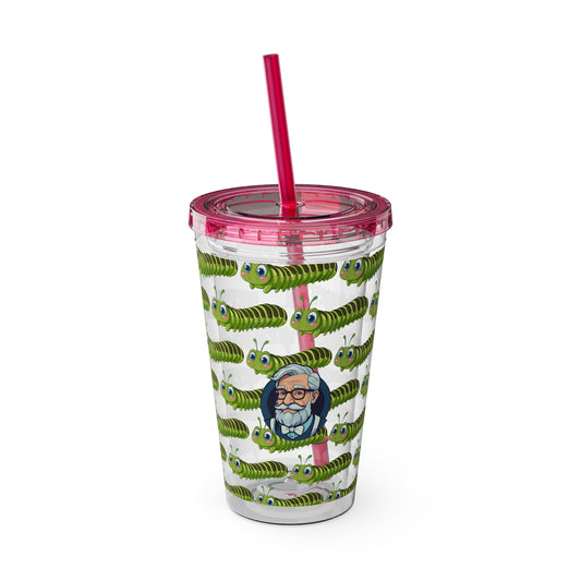 Aesthetic Insulated Tumbler with Straw – 16oz Travel Cup for Trendy Sipping