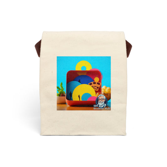 Retro Vibes: Canvas Lunch Bag with Strap