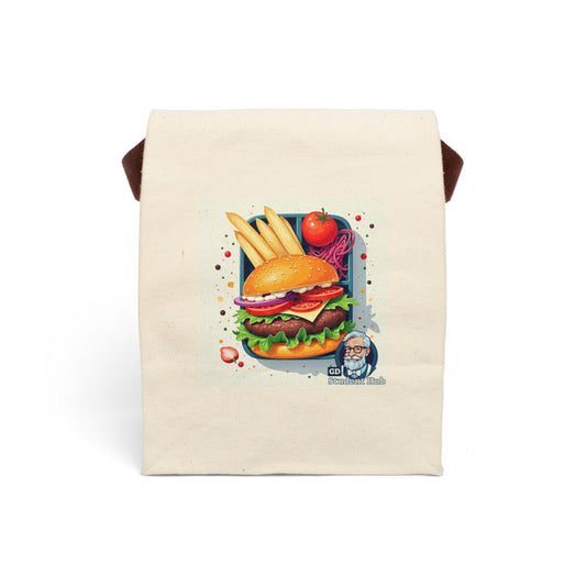 Retro Vibes: Canvas Lunch Bag with Strap