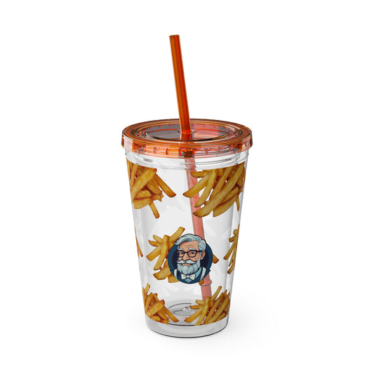 Aesthetic Insulated Tumbler with Straw – 16oz Travel Cup for Trendy Sipping