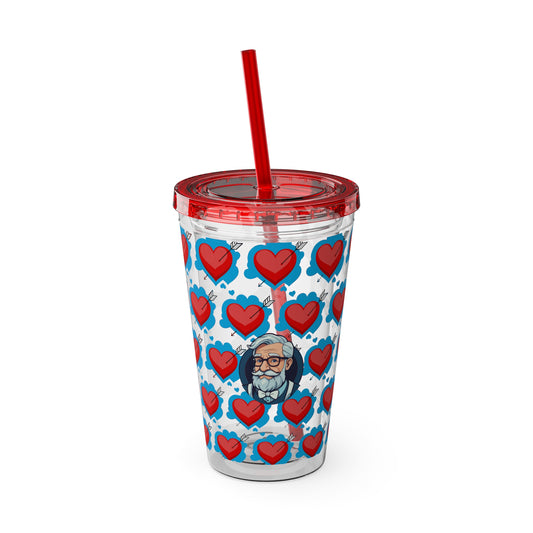 Aesthetic Insulated Tumbler with Straw – 16oz Travel Cup for Trendy Sipping