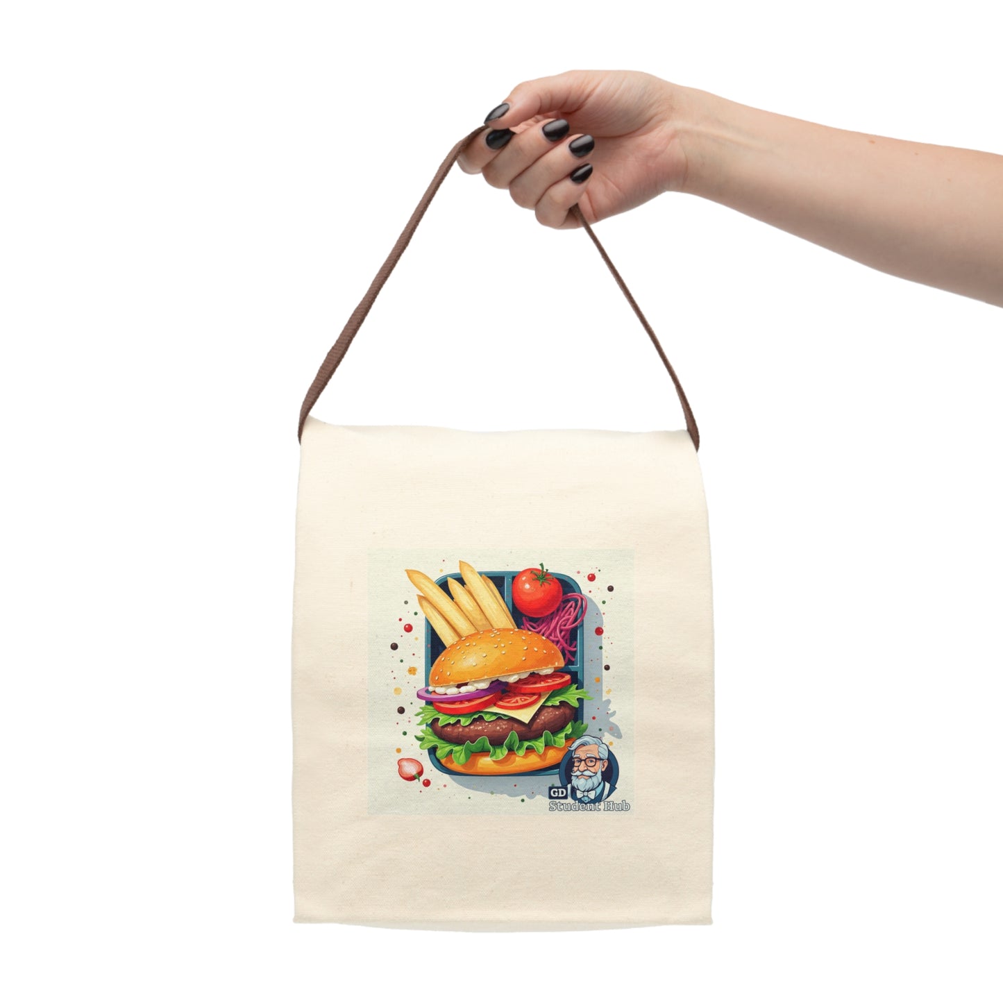 Retro Vibes: Canvas Lunch Bag with Strap