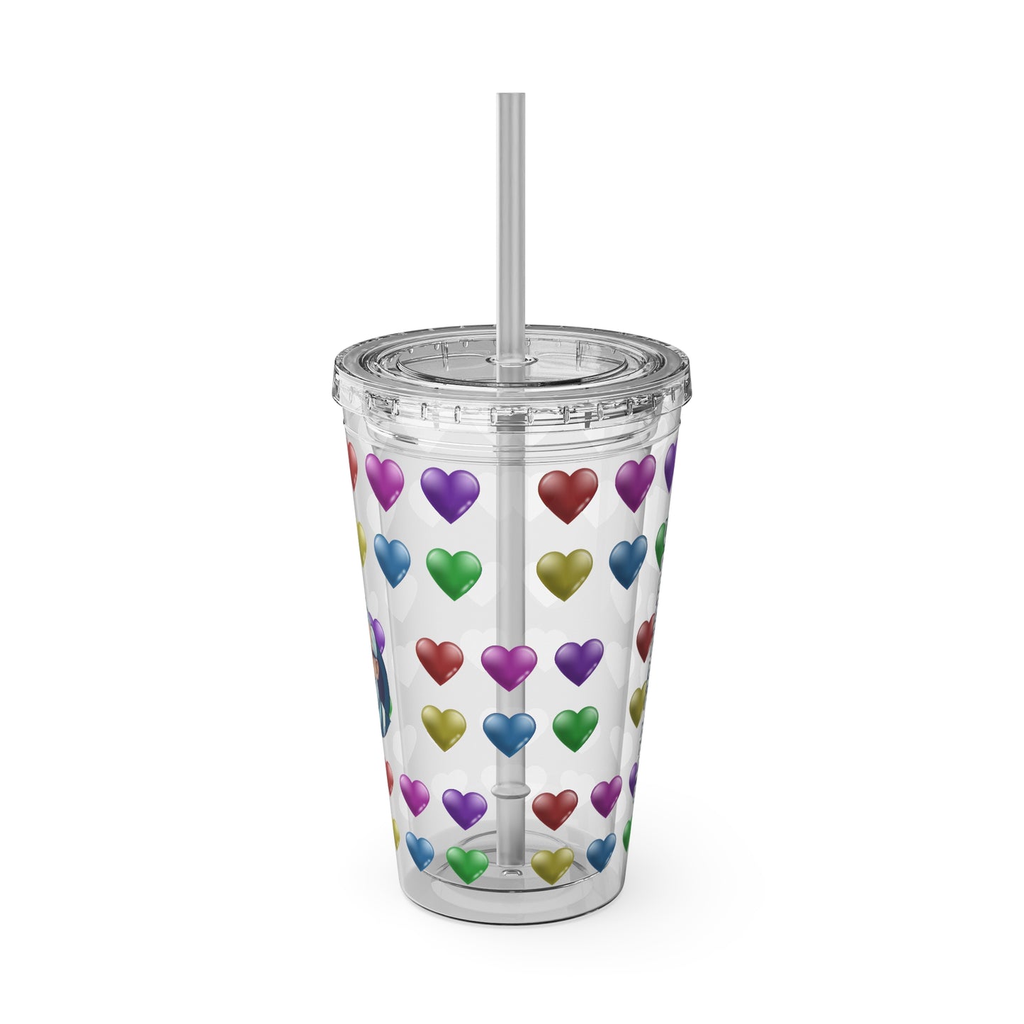 Aesthetic Insulated Tumbler with Straw – 16oz Travel Cup for Trendy Sipping