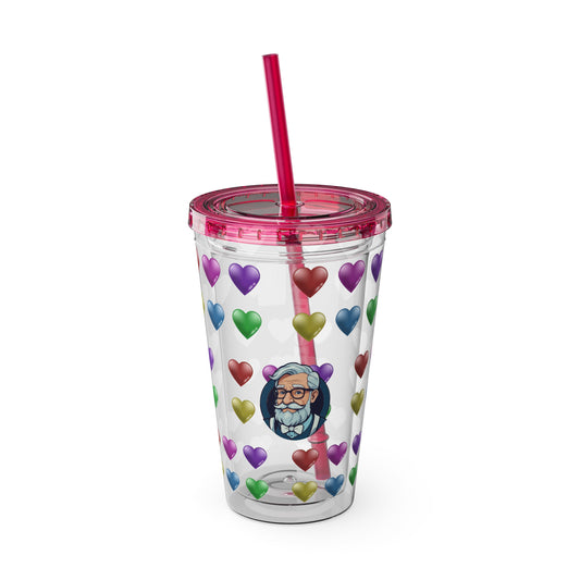 Aesthetic Insulated Tumbler with Straw – 16oz Travel Cup for Trendy Sipping