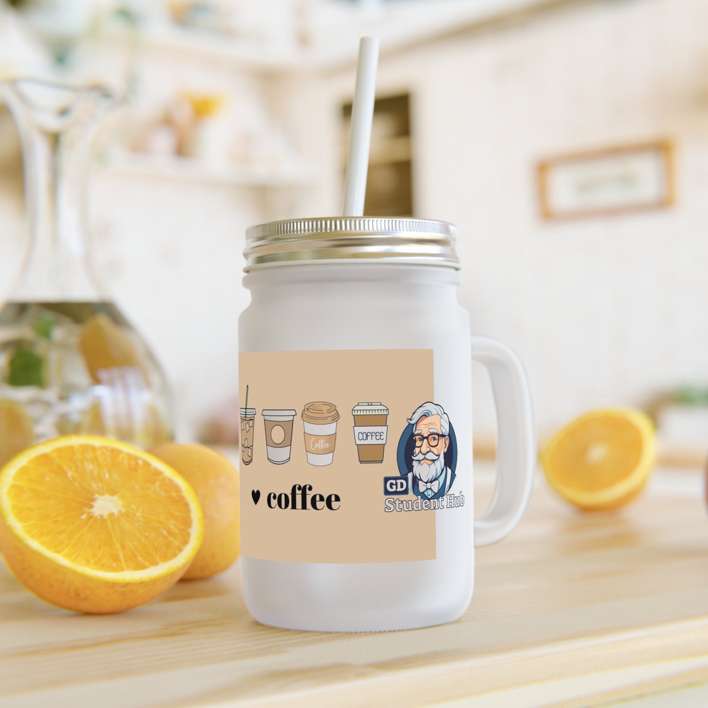 Chill Sips: Custom Frosted Mason Jar (12oz)