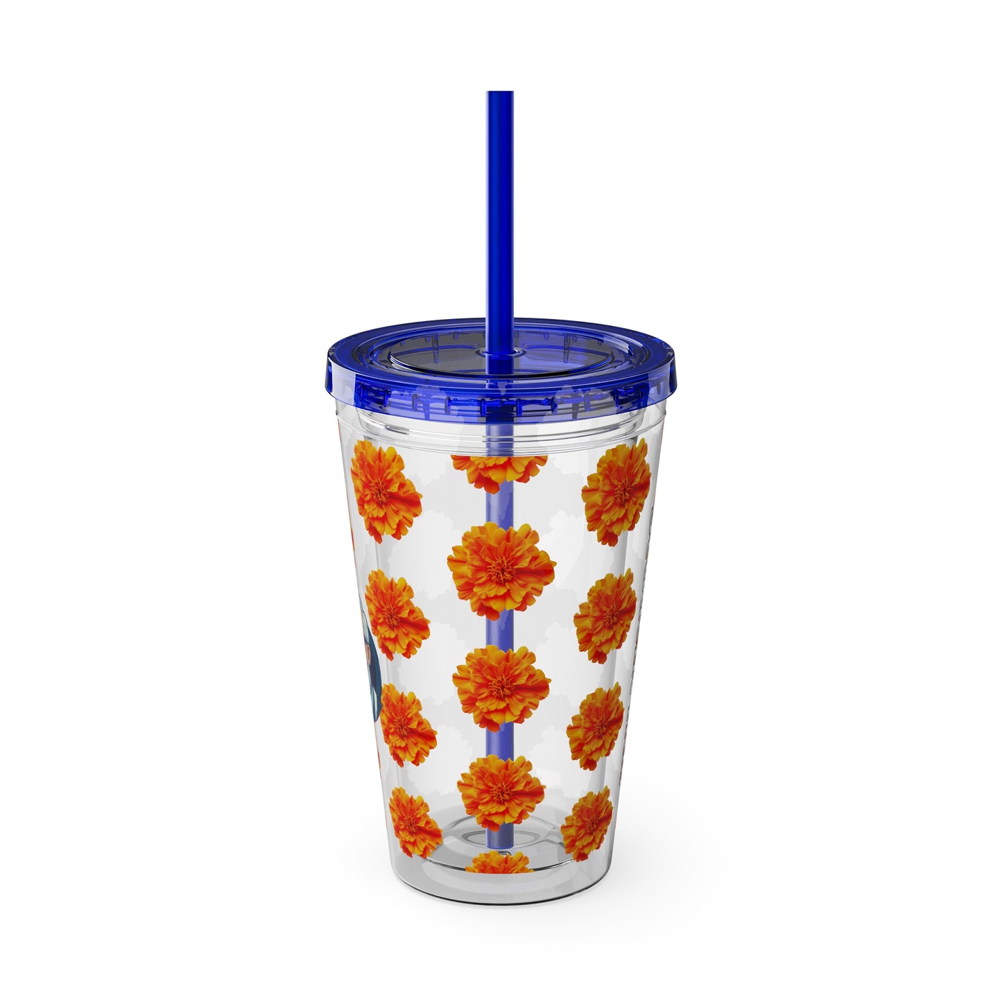 Aesthetic Insulated Tumbler with Straw – 16oz Travel Cup for Trendy Sipping