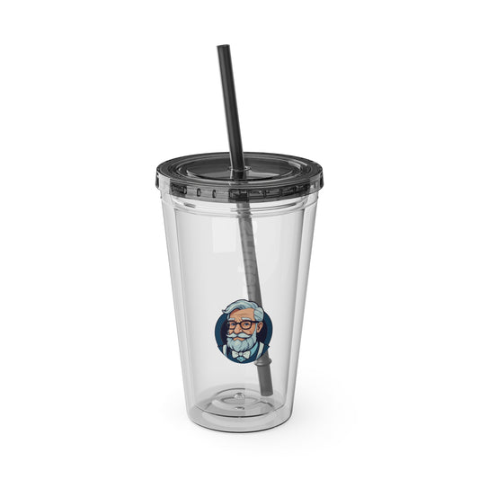 Aesthetic Insulated Tumbler with Straw – 16oz Travel Cup for Trendy Sipping